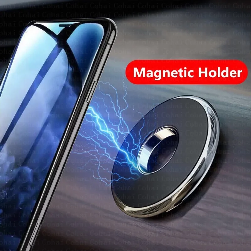 Phone Accessories Website - 磁石式の車載スマホホルダー。ダッシュボードに取り付け可能なミニサイズの丸型スタンド。iPhone、Samsung、Xiaomiに対応。金属製の磁石を使用し、GPSや壁に取り付け可能。