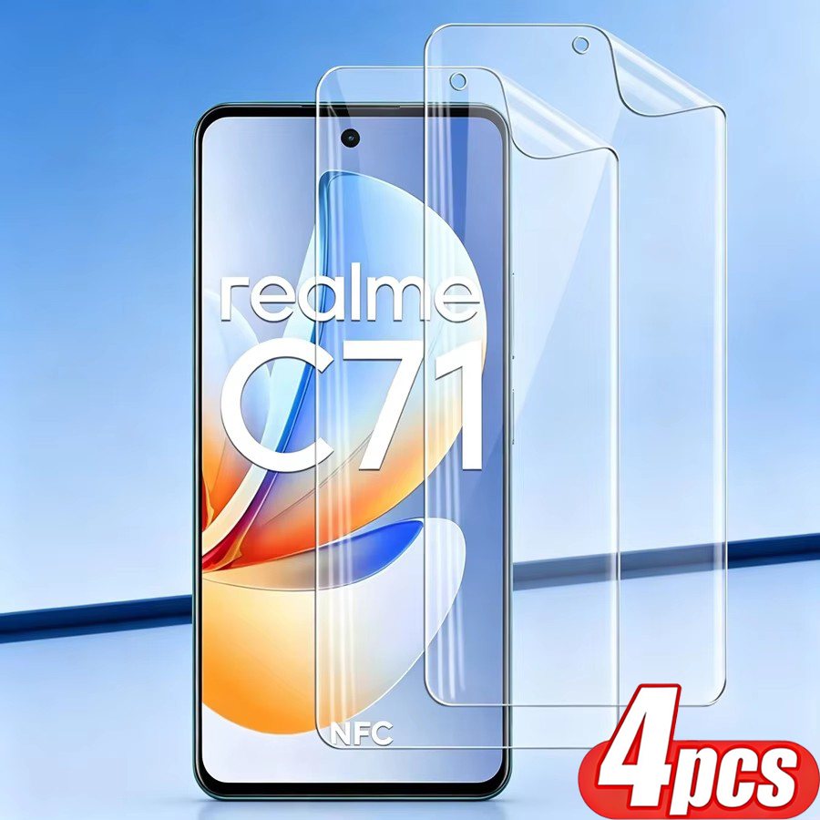 Realme Note 50 - Realme C71、C73、C75、C75X、C85 Pro、C65、Realme Note 50、60、60X、70、70T、80用、4枚入り、マット仕上げのハイドロゲルフィルム、画面保護フィルム、ソフトフィルム。