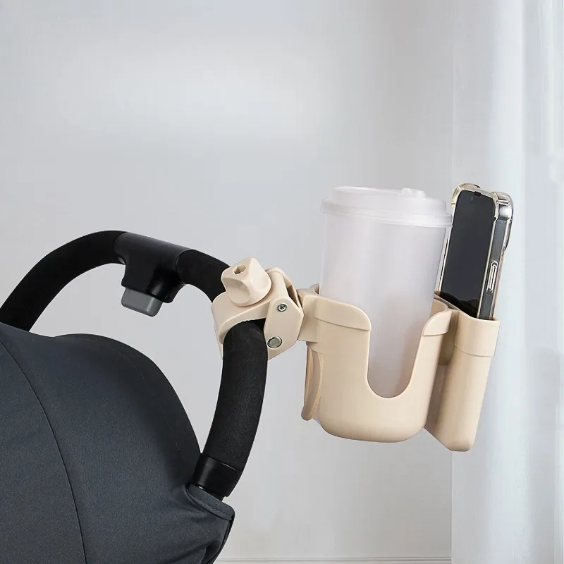 Phone Accessories Design Shop - ユニバーサルベビーカー電話ボトルホルダー - 防振ロック付きデュアルカップデザイン、ジョギングショッピング用BPAフリーベビーカーアクセサリー