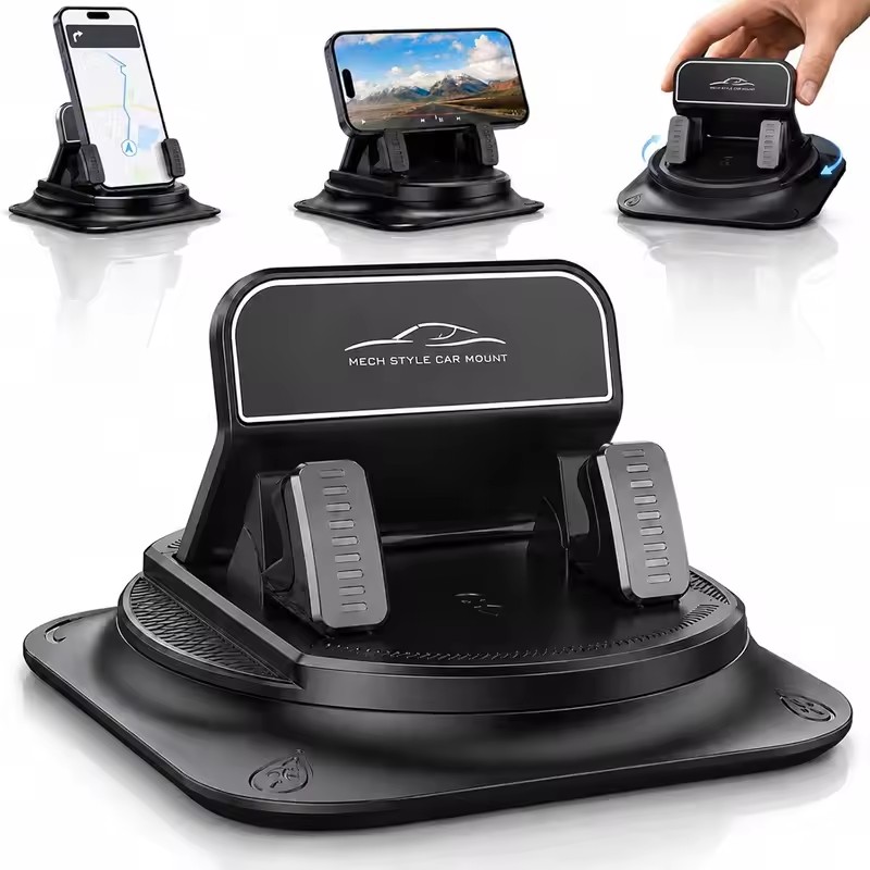 Phone Accessories Website - 360 ° 度角調整可能な車載携帯電話ホルダー、滑り止めシリコン製ダッシュボード電話ホルダー、自由回転式ユニバーサルヘッドアップナビゲーションホルダー