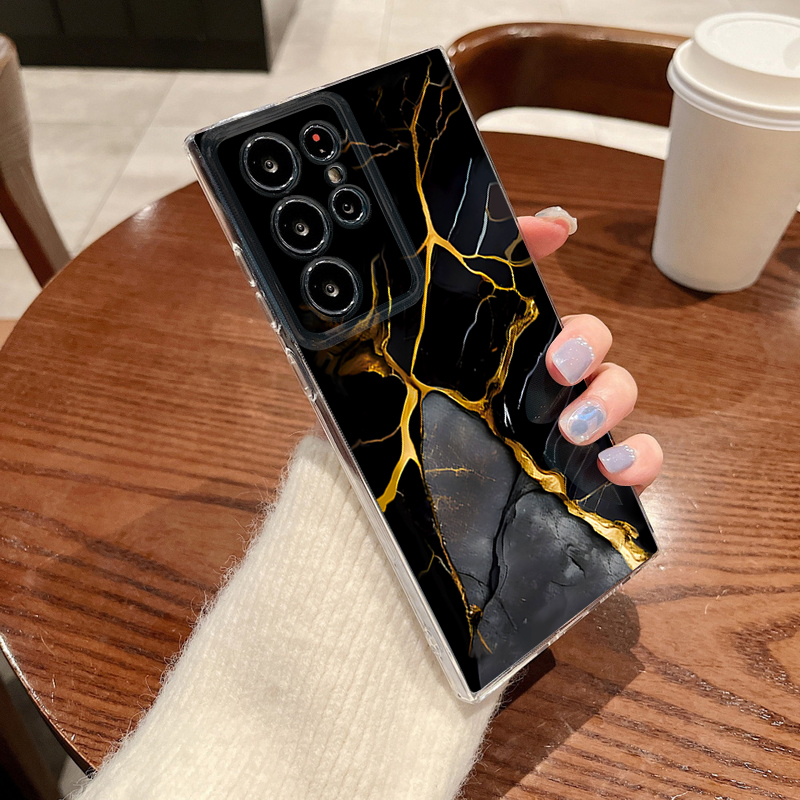 Phone Case Clear - 砂岩大理石模様のスマホケース Samsung Galaxy S26 S25 S24