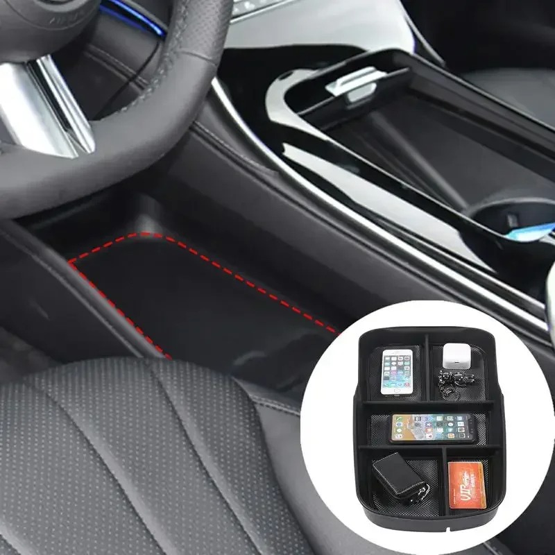 Phone Accessories Under 50 - メルセデスベンツ EQE EQS 22-23 ABS ブラック車の収納ボックスセンターコントロール下収納ボックス携帯電話トレイカーアクセサリー