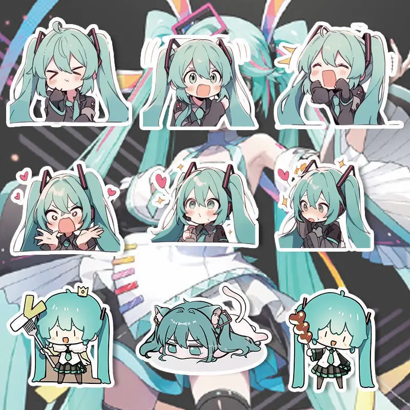 Phone Accessories Under 50 - 10個入り、50個入り、100個入りのかわいい初音ミクのステッカー。防水仕様で、日記やスマートフォン、ノートパソコンなどに貼って楽しめます。14歳未満のお子様には適していません。