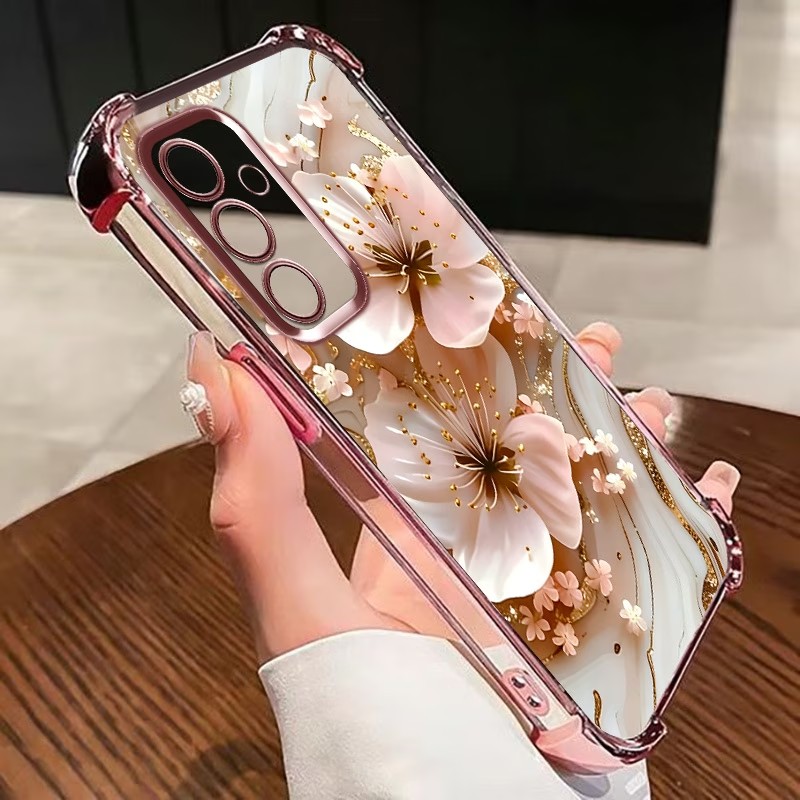 電気メッキフラワークリアスマホケース Samsung Gal - Phone Case Clear のレビューと価格