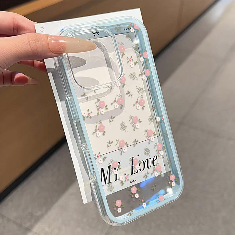 グリーンリーフピンクフラワー2in1クリアソフトTPUスマホ - Phone Case Clear のレビューと価格