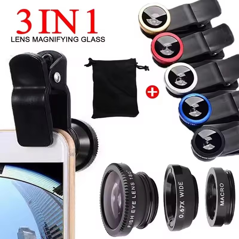 3in1魚眼レンズ 0.67倍広角ズームレンズ 魚眼マクロレ - Lens Camera Clip のレビューと価格