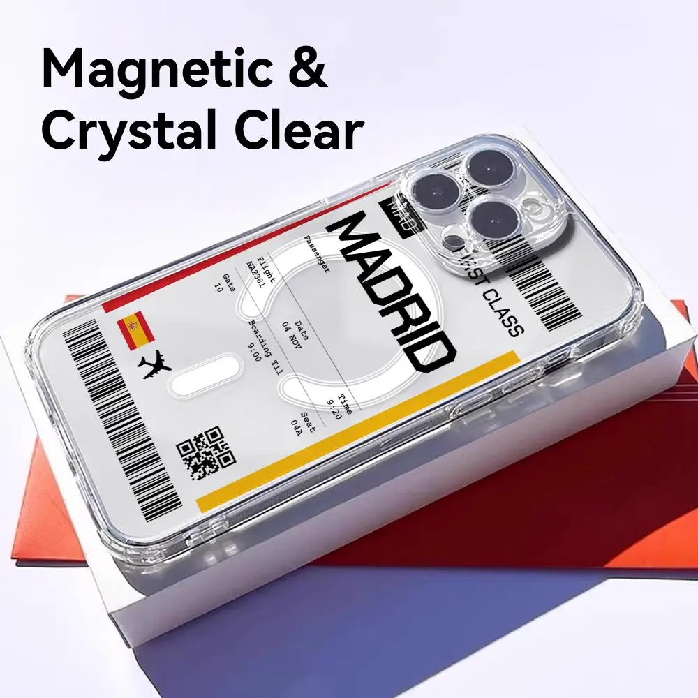 旅行用飛行機チケット スペイン柄 iPhone 17 16  - Phone Case Clear のレビューと価格