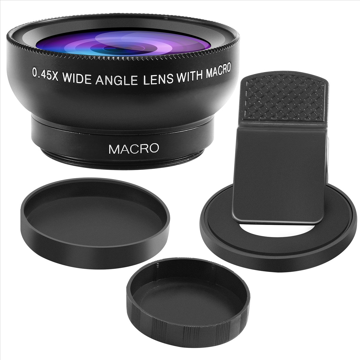 SCLS魚眼レンズ、0.45倍HDカメラレンズマクロクリップ - Lens Camera Clip のレビューと価格